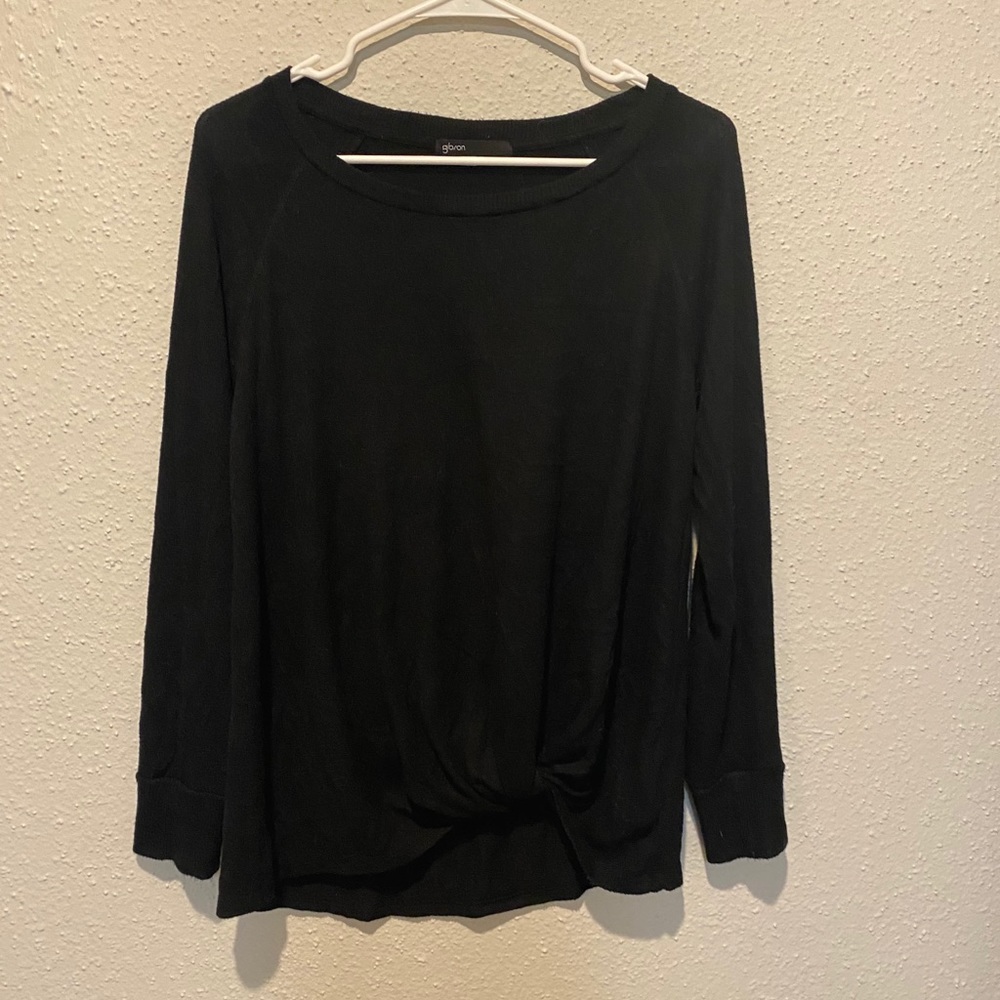🛍 3/$20! Gibson black twist front sweater - S